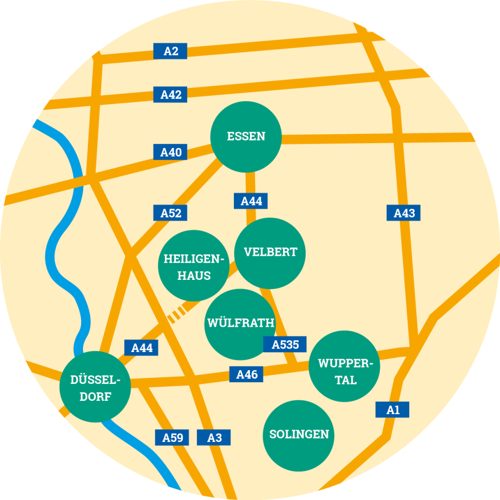 Der Lageplan zeigt wo Pro Mobil überall Dienststellen hat